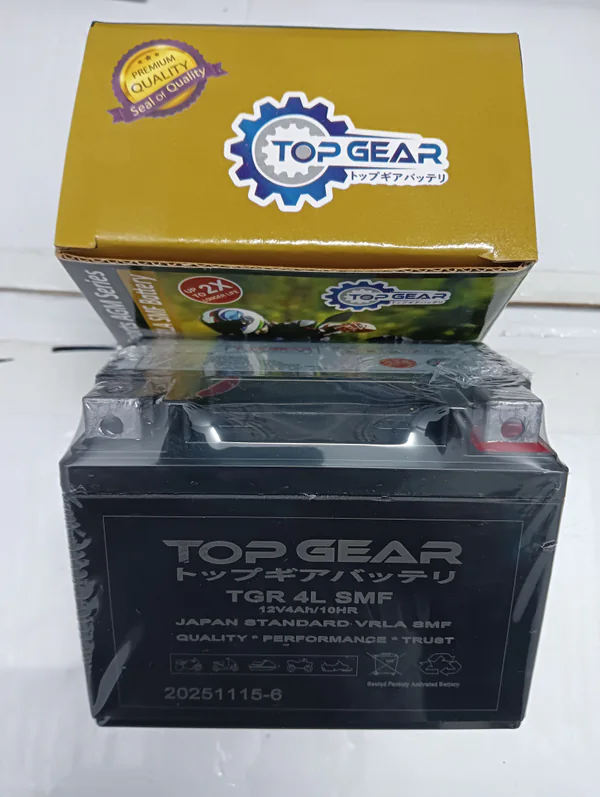 TGR>4L SMF battery with TOP GEAR retail packaging